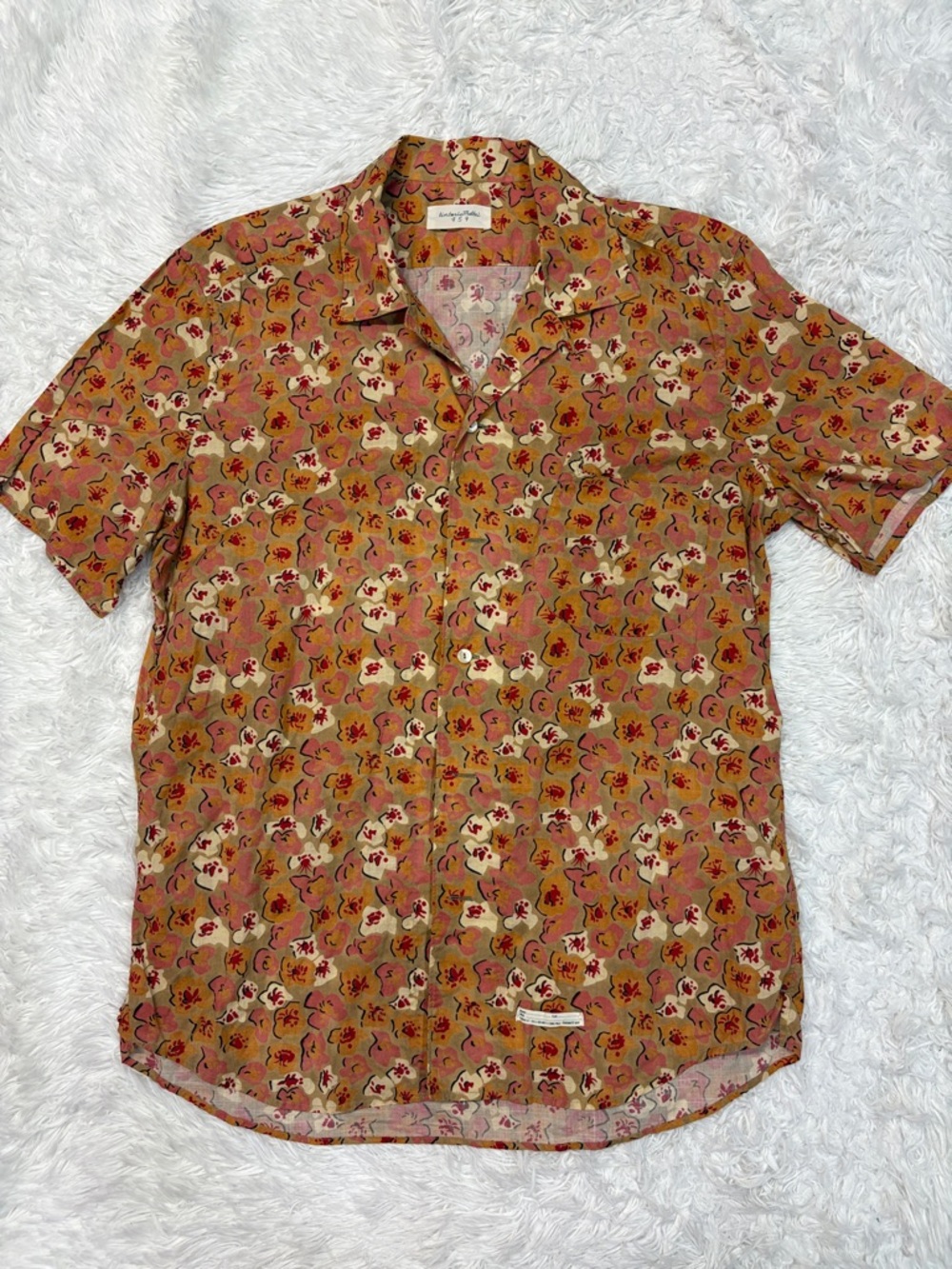 Tintoria Mattei Hawiian Orange & Red Button Down Shirt